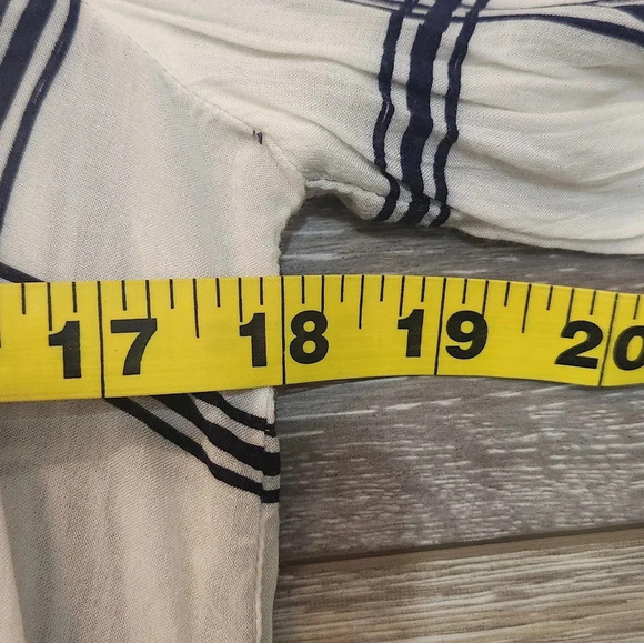 Zara Basic blue and cream sheer plaid long sleeve Button down shirt - Picture 3 of 5